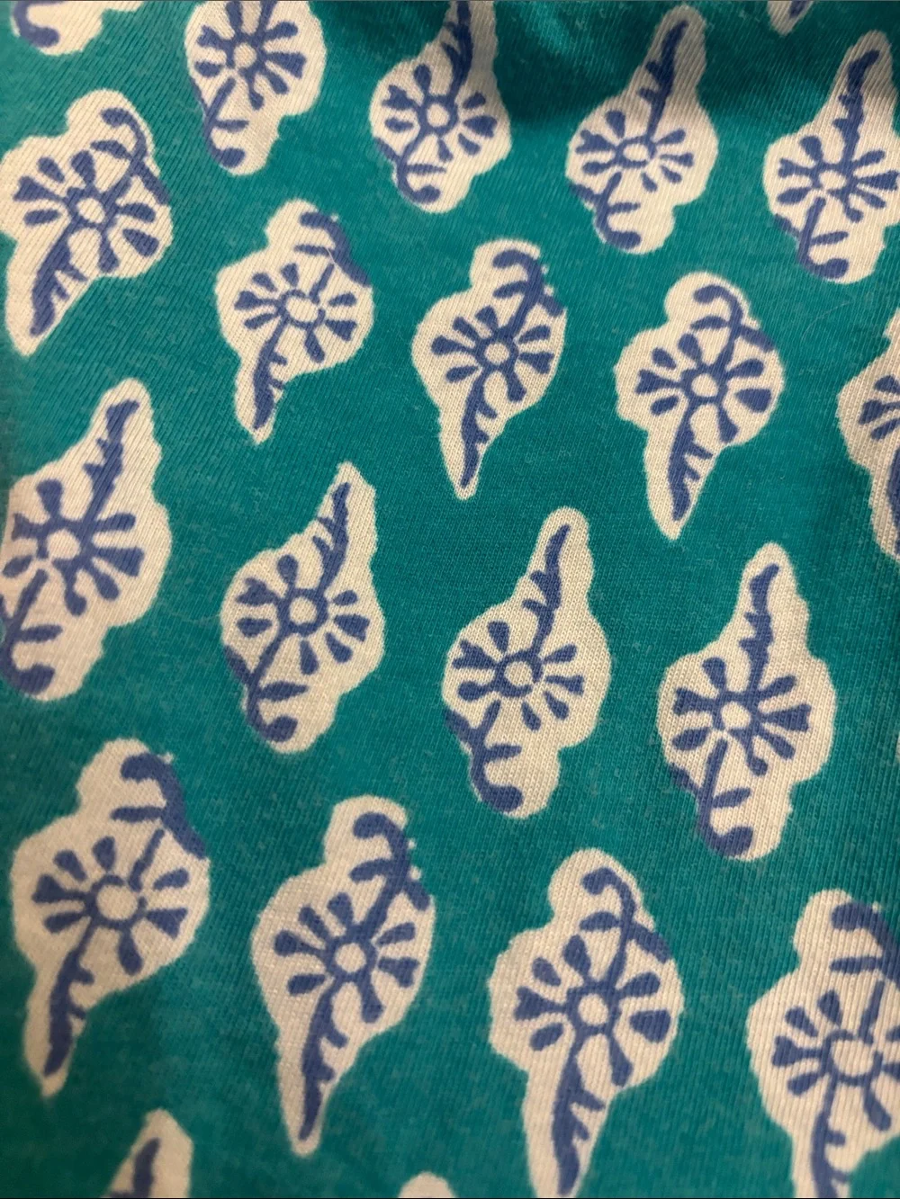 J. Crew Teal and White Printed Tiered Girls' Dress